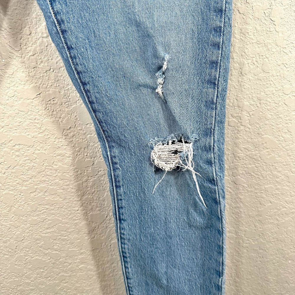 Levi's 501 Premium Skinny Medium Wash Distressed Jeans - Picture 5 of 14